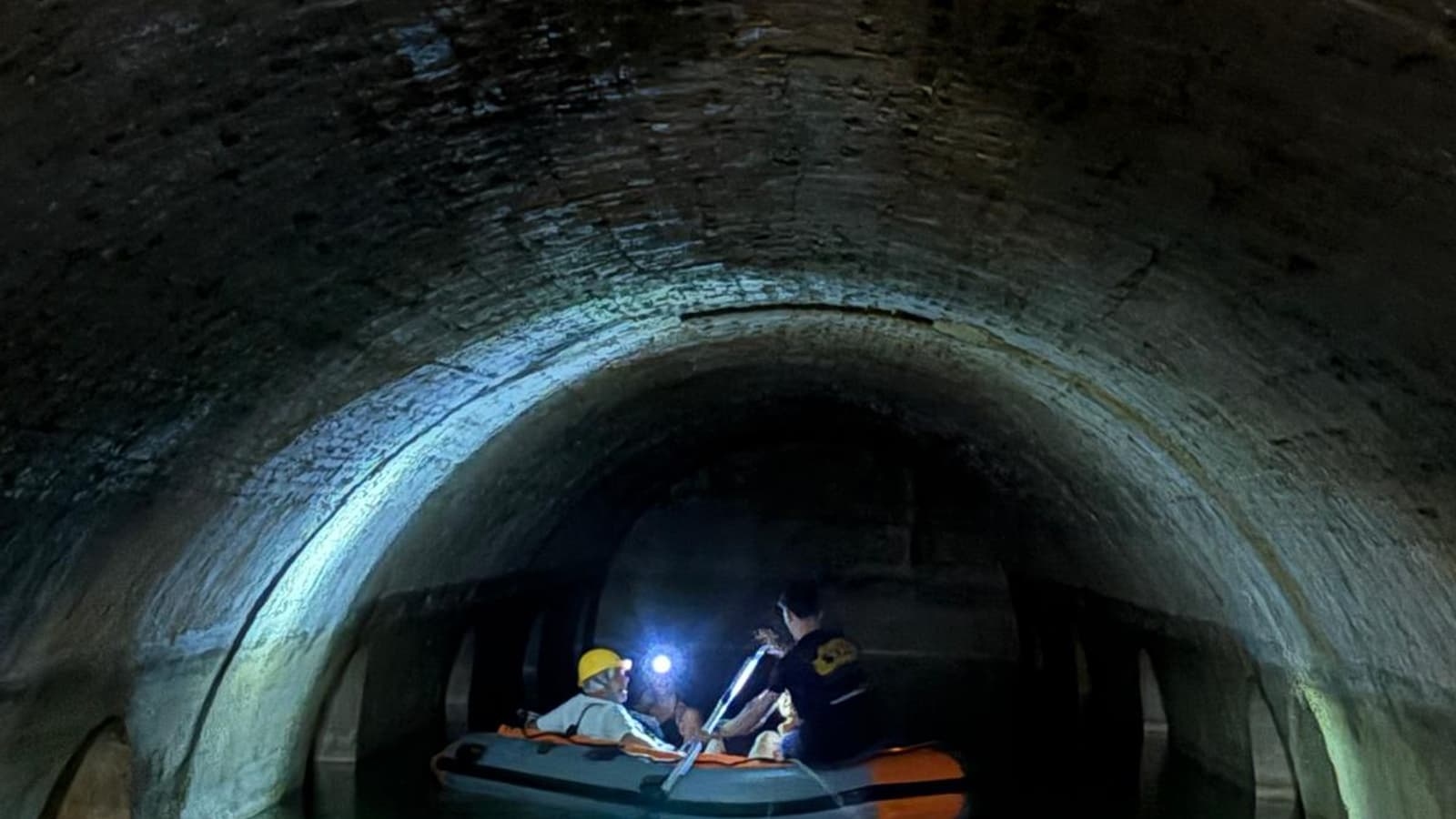 Inflatable boat ride in the Cathedral of Water