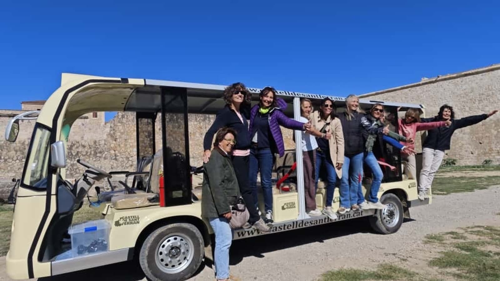 Electric vehicle tour through the moat of Sant Ferran Castle